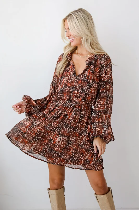 Savings Galore Beyond Sweet Rust Mini Dress