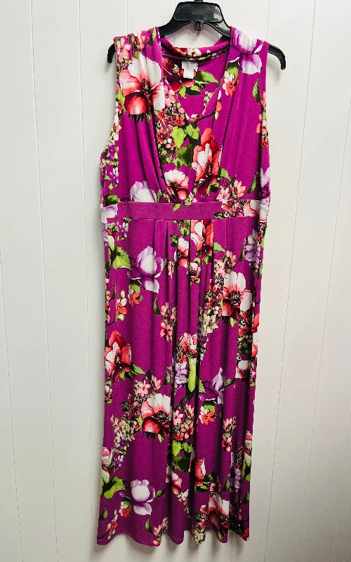 Doorbuster Deal Dress Casual Maxi By Chicos In Purple, Size: Xl