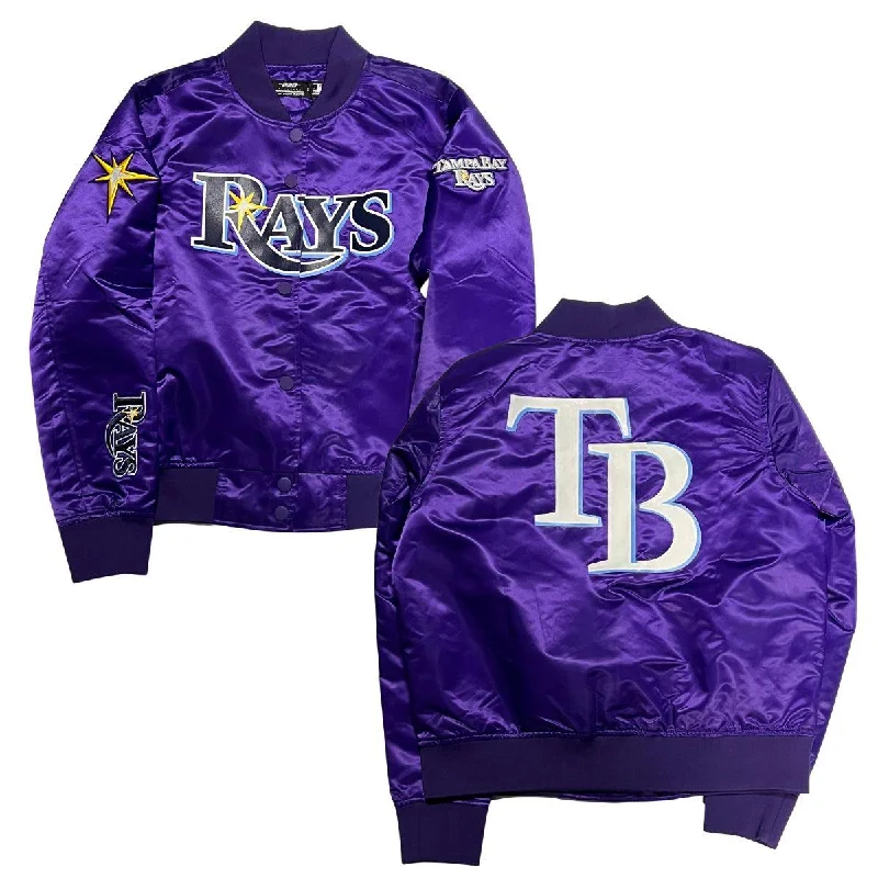Limited Time Offer Rays Women's Pro Standard Purple All Logos Satin Jacket