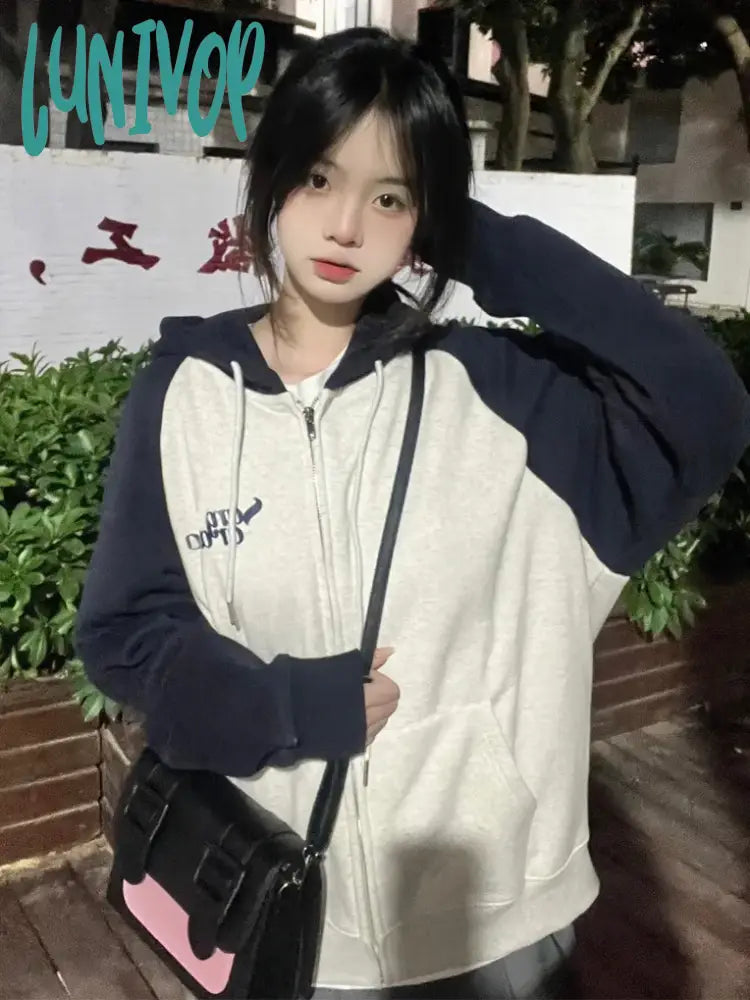 Stock Up and Save Lunivop Harajuku Zip Up Hoodies Women Korean Fashion Streetwear Hooded Sweatshirts Female Kpop Vintage Tops Spring and Autumn Stock Up and Save Lunivop Harajuku Zip Up Hoodies Women Korean Fashion Streetwear Hooded Sweatshirts Female Kpop Vintage Tops Spring and Autumn