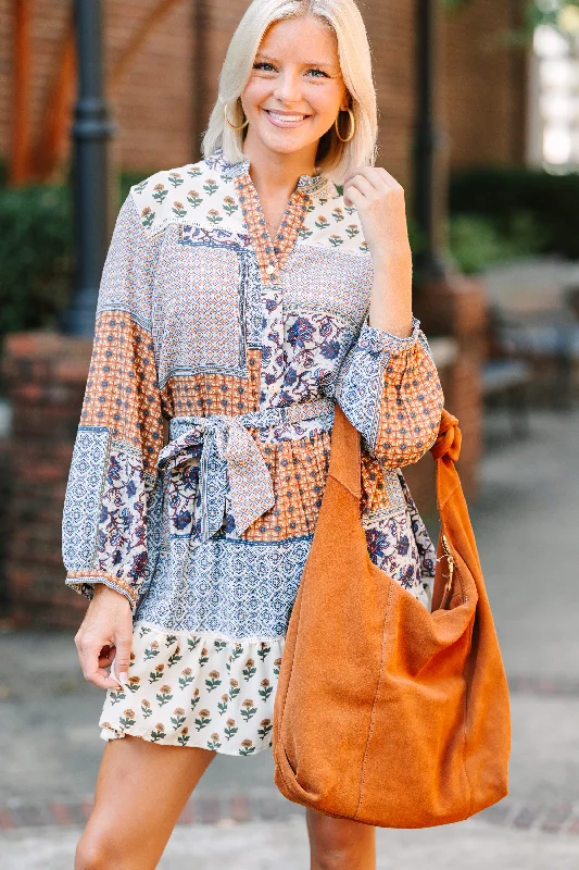 Today’s Deal Get What You Love Rust Orange Mixed Print Dress