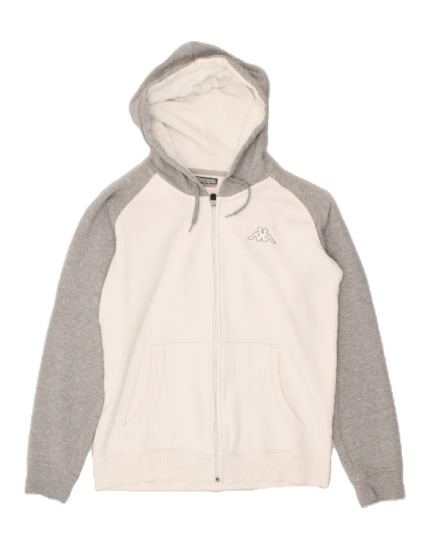 Unmissable Offer KAPPA Womens Zip Hoodie Sweater UK 18 XL Grey Colourblock Cotton