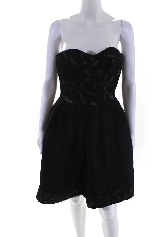 Special Savings Rafael Cennamo Women's Strapless Lace Cocktail Dress Black