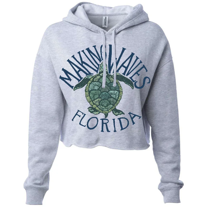 Last Chance Sea Turtle Florida Cropped Hoodie