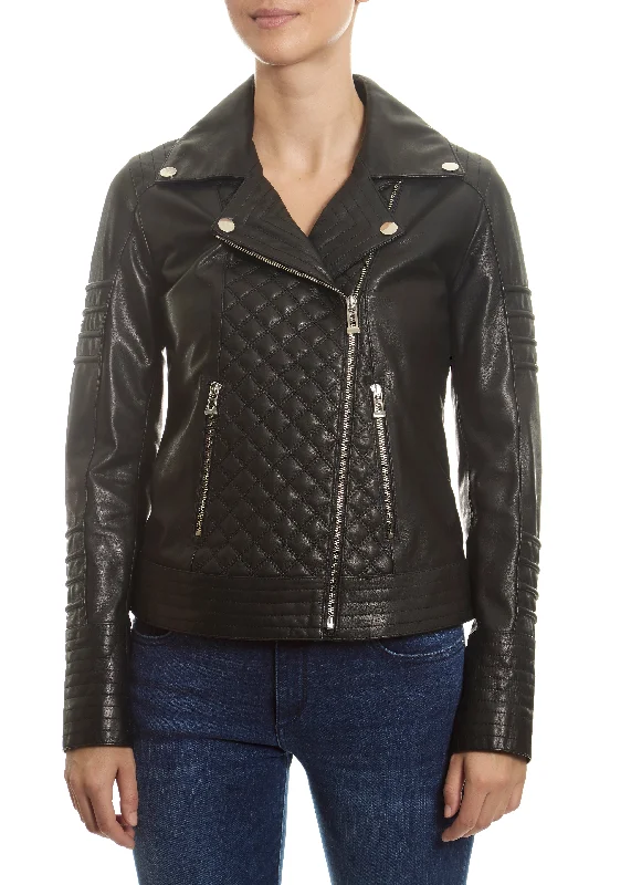 Final Clearance Black 'Quilted' Leather Jacket