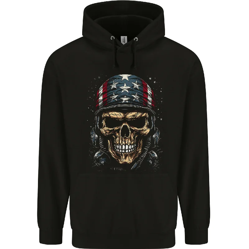 Huge Savings American Bandana Skull USA Biker Mens 80% Cotton Hoodie