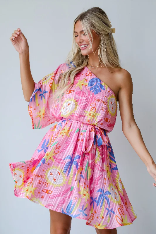 Exclusive Access FINAL SALE - Sol De Janeiro Pink One-Shoulder Mini Dress