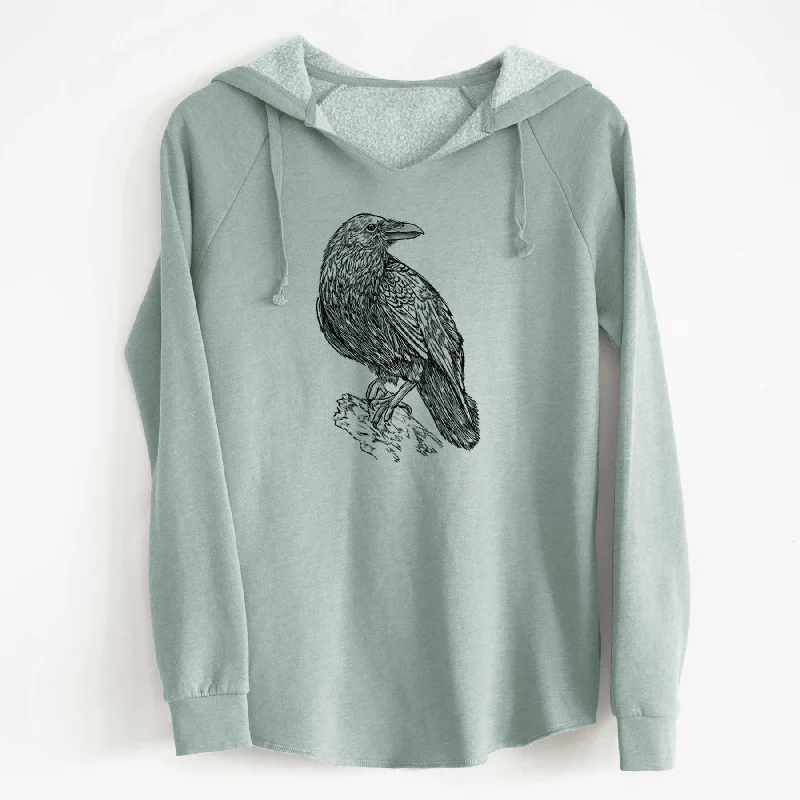 Price Reduction Common Raven - Corvus corax - Cali Wave Hooded Sweatshirt