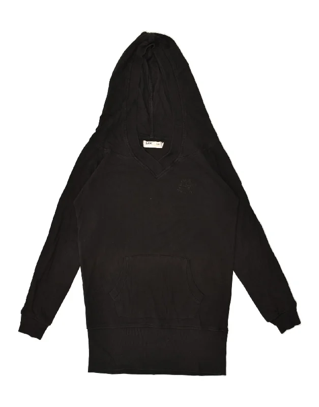 Loyalty Reward LEE Womens Hoodie Jumper UK 14 Medium Black