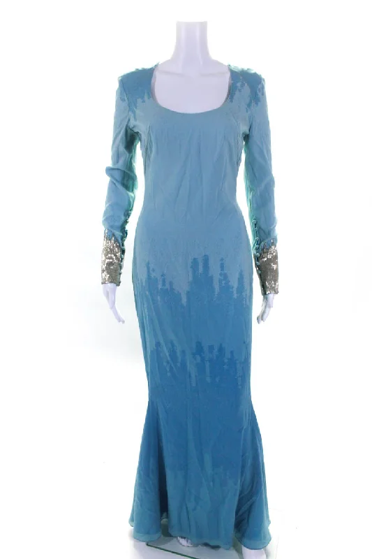 Hot Deal Gomez Gracia Womens Blue Silk Beaded Scoop Neck Zip Back Ombre Gown Dress Hot Deal Gomez Gracia Womens Blue Silk Beaded Scoop Neck Zip Back Ombre Gown Dress