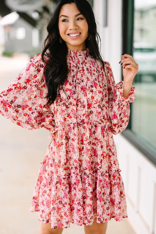 Deal Frenzy Just In Case Natural Floral Dress