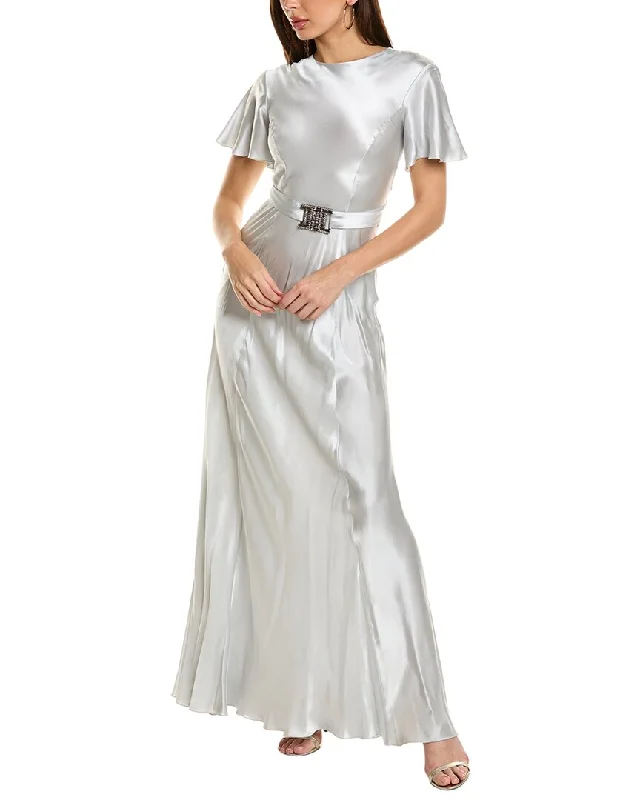 Super Sale Alberta Ferretti Flutter Silk Gown