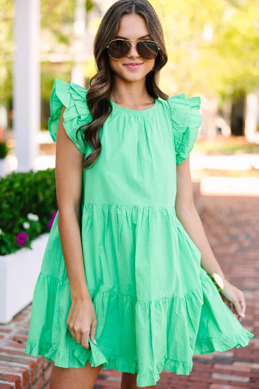 Big Discounts All In A Day Green Apple Babydoll Dress