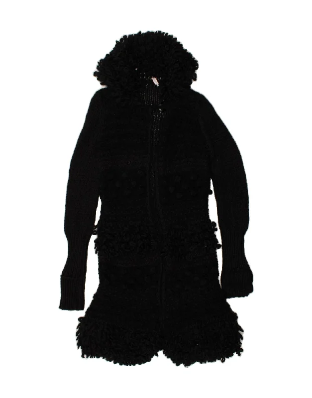 Sneak Peek Sale MAX & CO. Womens Hooded Cardigan Sweater UK 14 Medium Black Wool