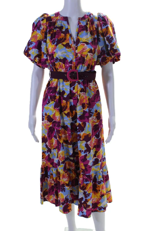 Friends and Family Sale Diane Von Furstenberg Women's Short Sleeves Tiered Multicolor Midi Dress Friends and Family Sale Diane Von Furstenberg Women's Short Sleeves Tiered Multicolor Midi Dress