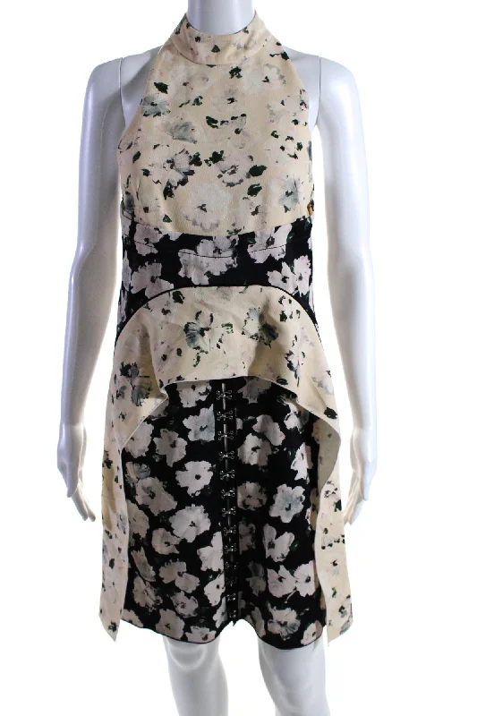 Great Deals Proenza Schouler Womens Zip Up Crew Neck Floral Sheath Dress White Black Great Deals Proenza Schouler Womens Zip Up Crew Neck Floral Sheath Dress White Black