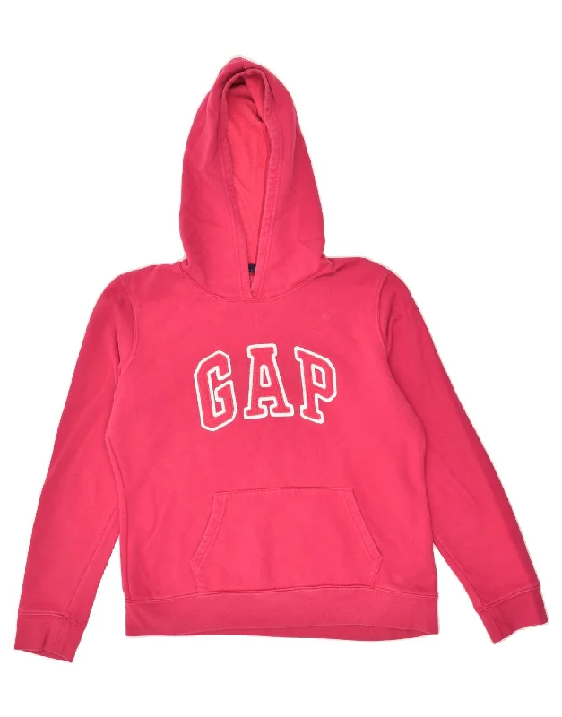 Price Fest GAP Womens Loose Fit Graphic Hoodie Jumper UK 14 Medium Pink Cotton