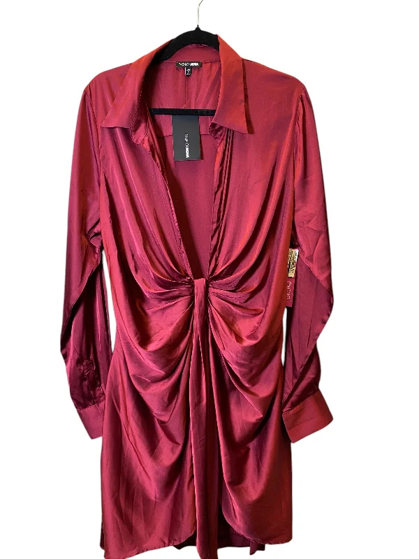 Deal Alert Dress Casual Midi By Fashion Nova In Maroon, Size: 3x