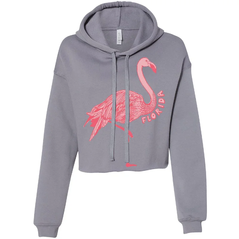 Price Reduction Flamingo Florida Cropped Hoodie