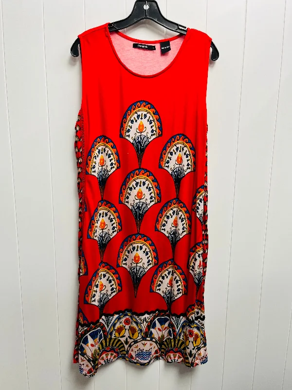 Limited Edition Dress Casual Short By Desigual In Blue & Red, Size: Xxl