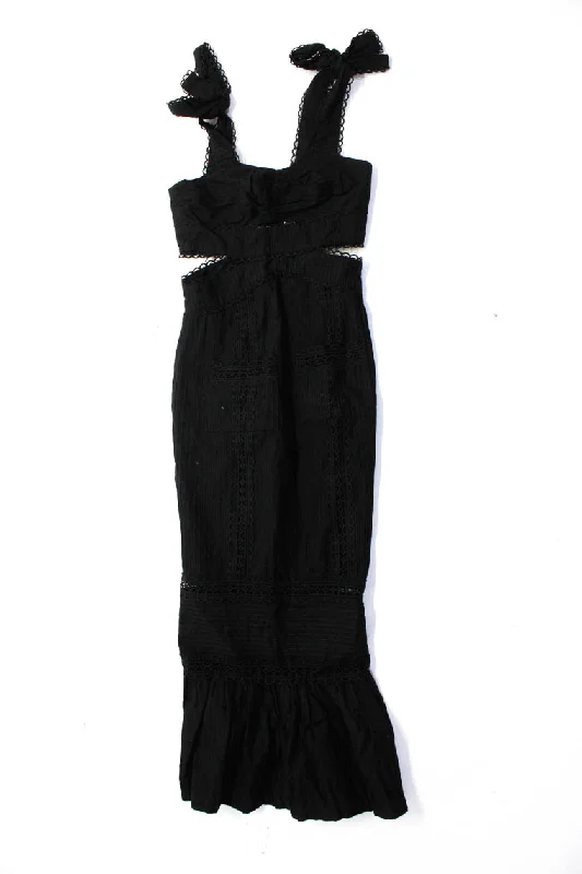 The Best Prices Alice McCall Womens Textured Sleeveless Full Length Mermaid Dress Black