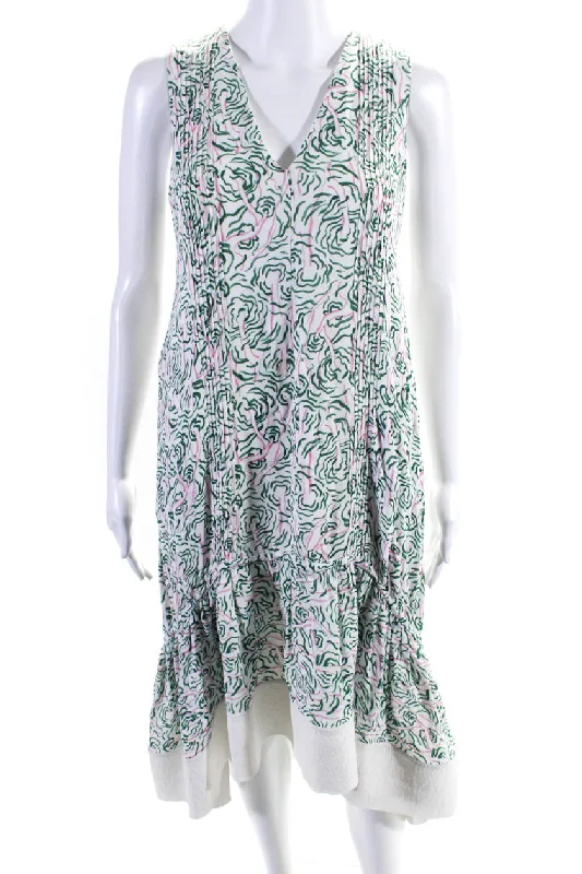 Steals and Deals 3.1 Phillip Lim Womens Stitched Hem High Low Dress Green