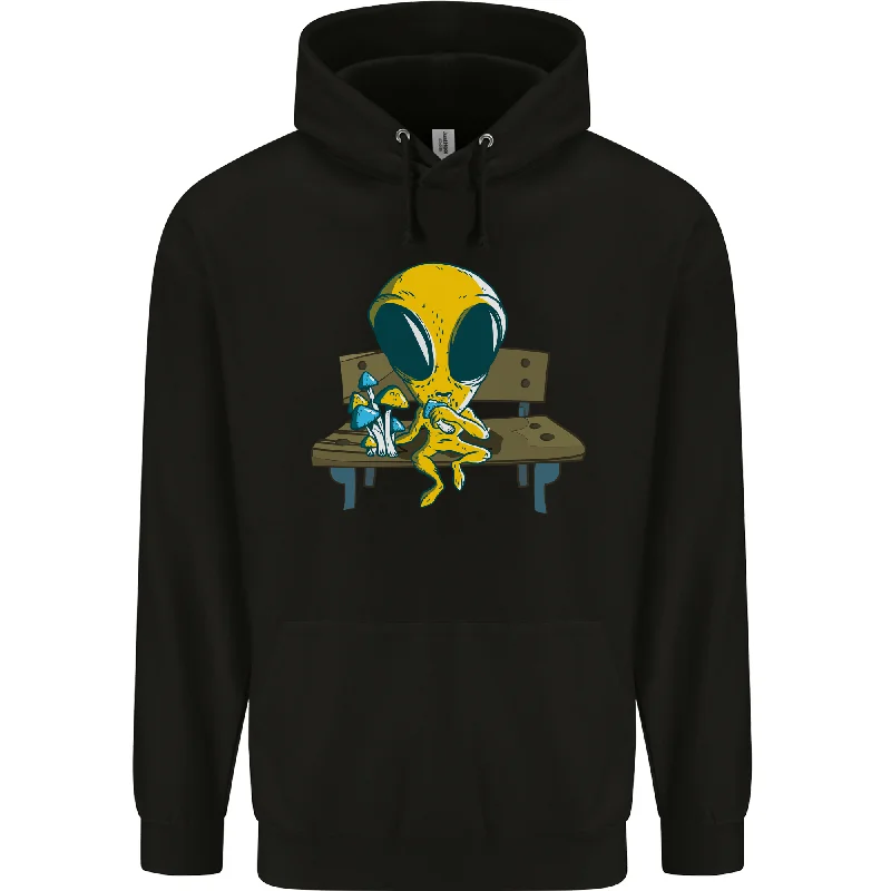 Doorbuster Deal An Alien Eating Magic Mushrooms LSD Mens 80% Cotton Hoodie