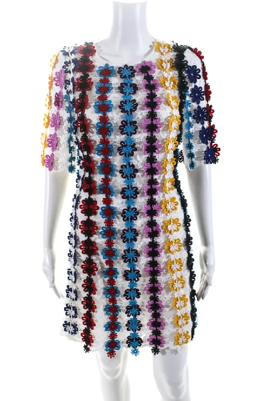 Reduced Prices Mary Katrantzou Womens Guipure Lace Sheath Dress White Multicolor