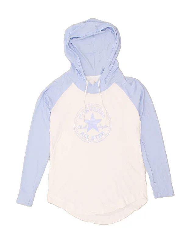 TIME-Limited Offer CONVERSE Womens Graphic Hoodie Jumper UK 14 Medium White Colourblock TIME-Limited Offer CONVERSE Womens Graphic Hoodie Jumper UK 14 Medium White Colourblock