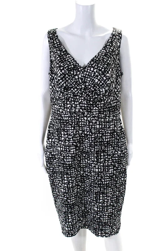 Exclusive Savings Lafayette 148 New York Women's V-Neck Sleeveless A-Line Midi Dress Black