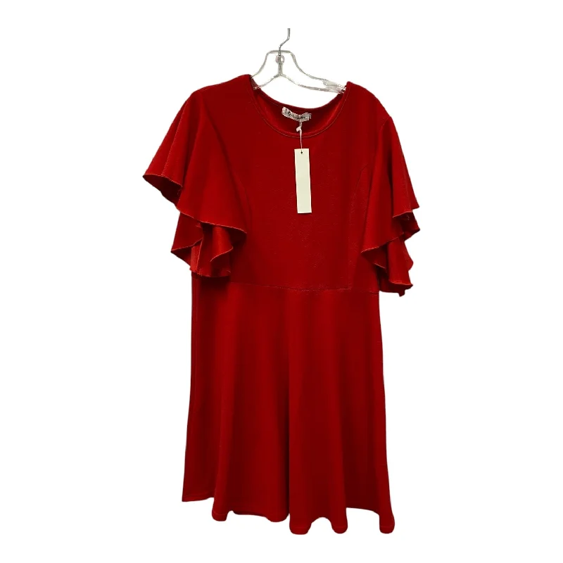 Limited Time DRESS CASUAL SHORT by  CME In RED, Size: 1X