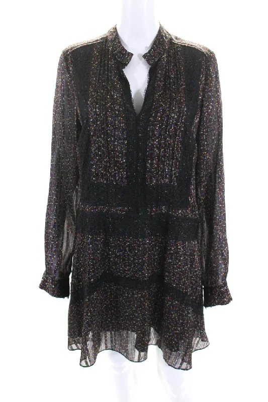 Huge Savings Derek Lam 10 Crosby Womens Floral Long Sleeve Shift Brown