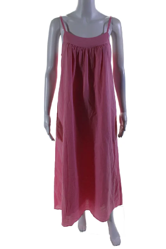 Deal of the Day Xirena Womens Cotton Poplin Lined Sleeveless Mid Calf Cami Dress Pink Deal of the Day Xirena Womens Cotton Poplin Lined Sleeveless Mid Calf Cami Dress Pink