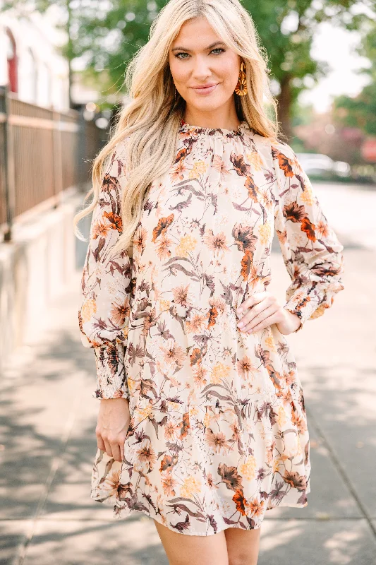 Deal Dash Skies are Blue: Add Your Touch Cream White Floral Dress