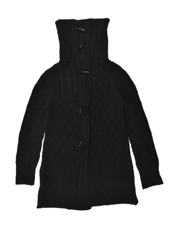 Bargain Prices MASSIMO DUTTI Womens Duffle Cardigan Sweater UK 16 Large Black Wool