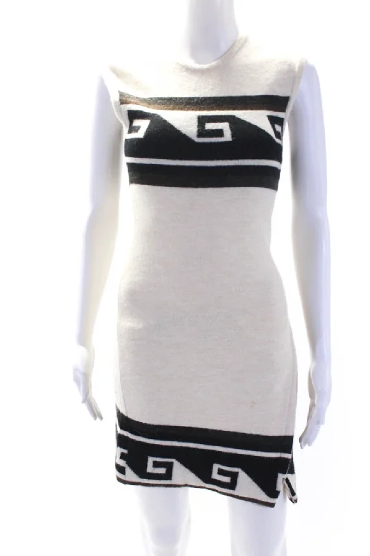 Crazy Savings Isabel Marant Womens Sleeveless Sweater Dress White Black