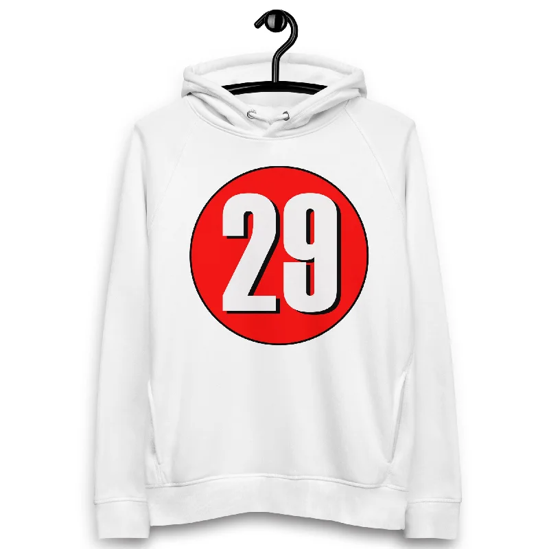 Quick Sale Unisex pullover hoodie: White on Red 29