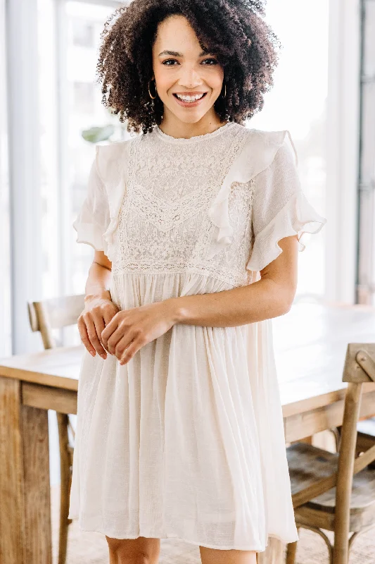 Great Bargains Realized Love Natural White Lace Dress