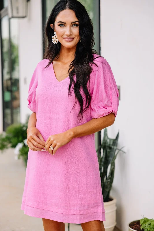 Special Discount Sweet Moments Fuchsia Pink Shift Dress