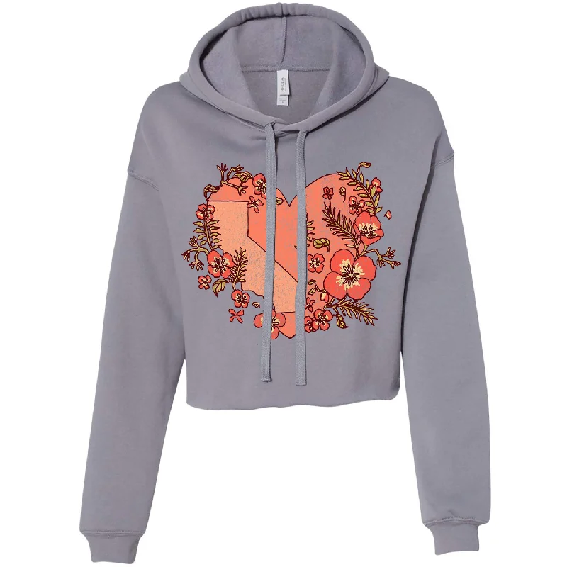 Instant Discount Heart State Cropped Hoodie