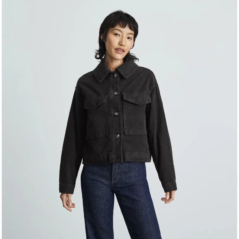 Fantastic Offers Everlane Womens The Moleskin Utility Jacket XS Black