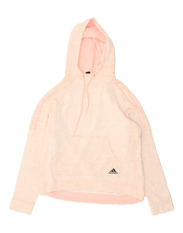 Crazy Deals ADIDAS Womens Oversized Hoodie Jumper UK 8/10 Small Beige Flecked