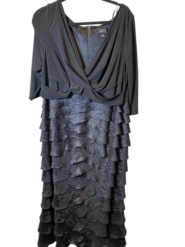 Bonus Savings Dress Party Midi By Adrianna Papell In Black, Size: 1x