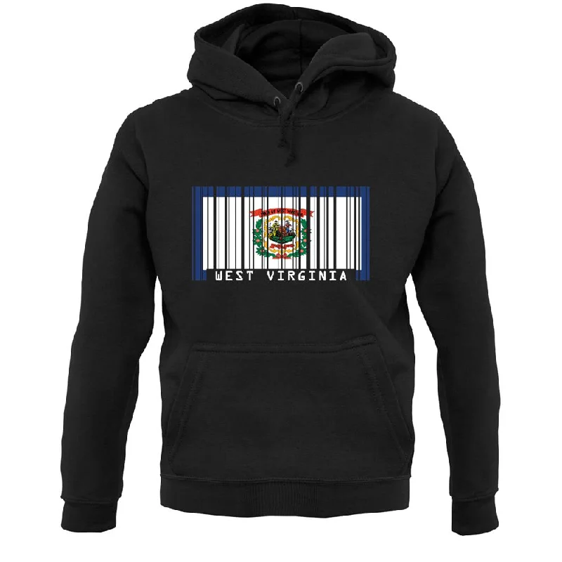 Don't Wait West Virginia Barcode Style Flag Unisex Hoodie