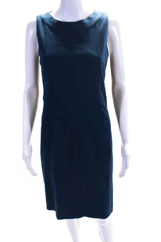 Final Clearance Akris Women's Sleeveless Midi Sheath Dress Blue