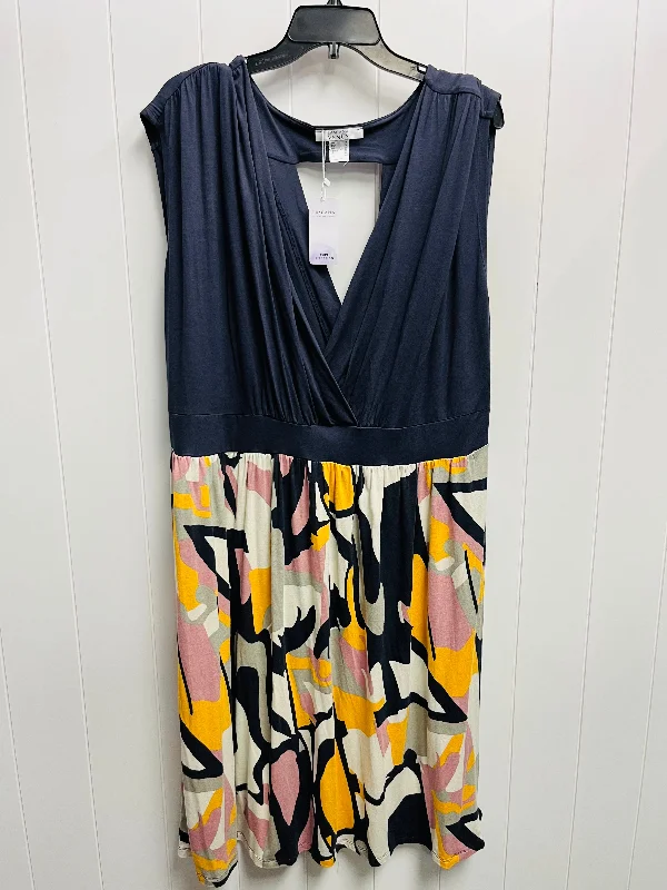 Special Discount Dress Casual Short By Venus In Blue & Yellow, Size: 1x