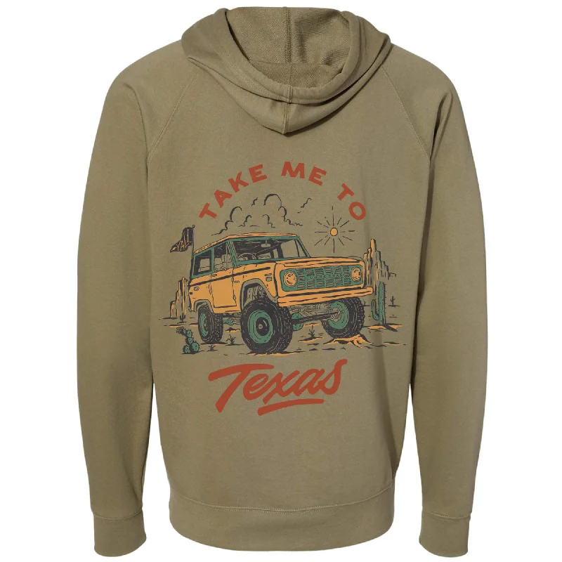 Best Seller Take Me Texas Raglan Zipper Hoodie