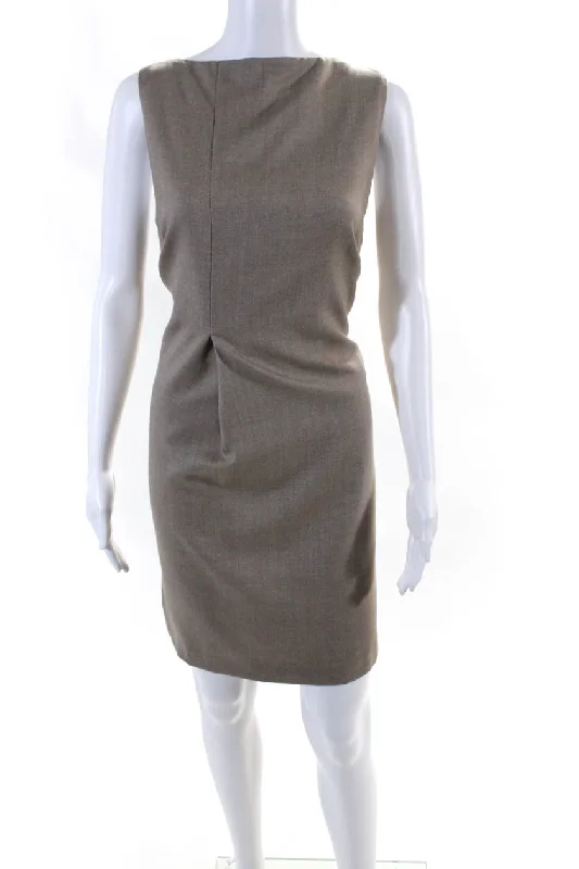 Massive Deals Pia Wood Womens Wool Sleeveless Dress Bark Brown