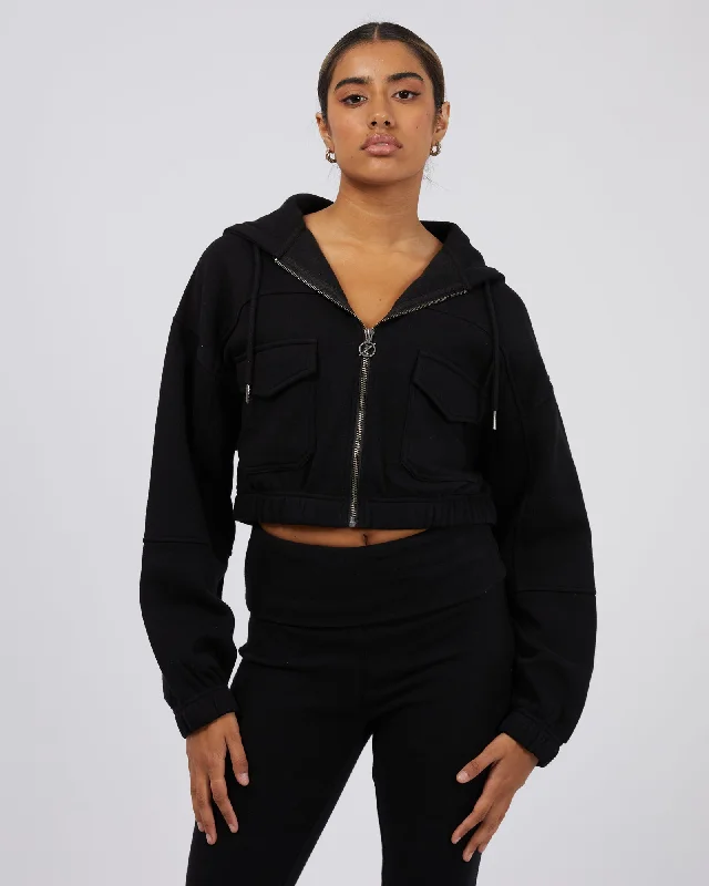 Last Chance Wren Cropped Hoody Black