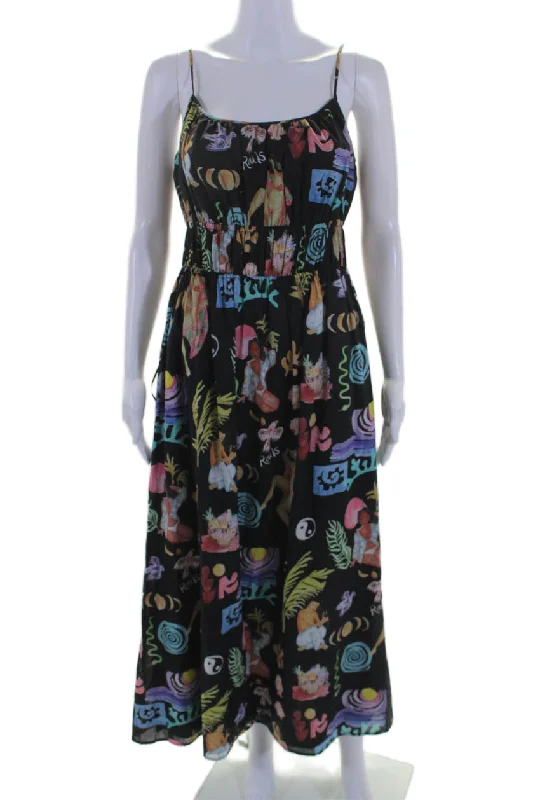 Special Discount Rails Womens Cotton Abstract Elastic Waist Sleeveless Maxi Dress Black Special Discount Rails Womens Cotton Abstract Elastic Waist Sleeveless Maxi Dress Black